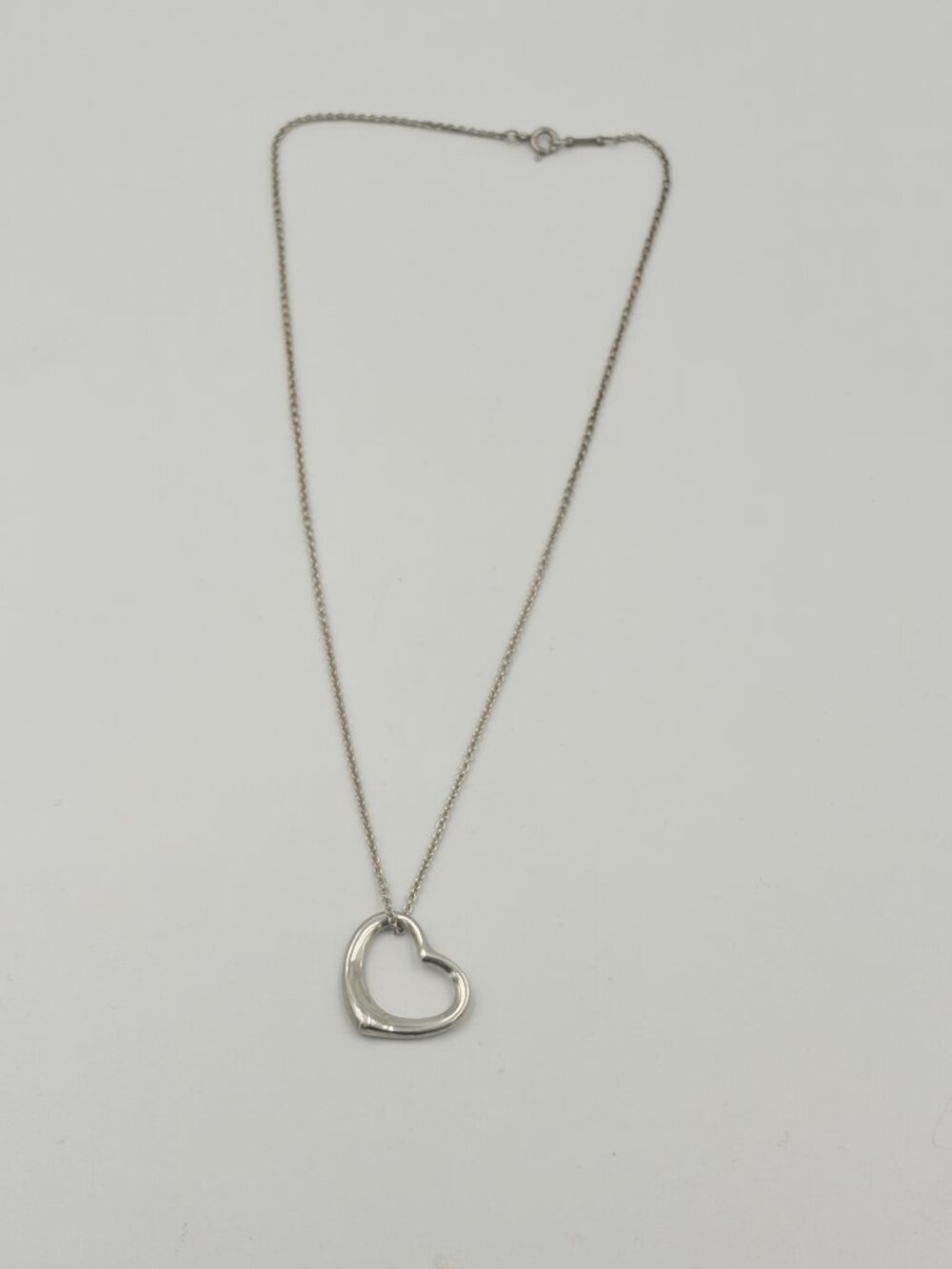 Authentic Tiffany & Co 925 Silver Large (22mm) Open Heart Necklace - Picture 2 of 8